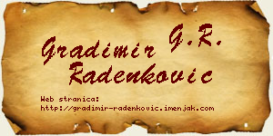 Gradimir Radenković vizit kartica